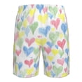 thumbnail image 6 of Kll Hand Drawn Colored Hearts Men'S Casual Summer Beach Shorts Hawaiian Shorts With Pockets-3x-Large, 6 of 9