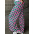 thumbnail image 4 of DOKOTOO Plaid Pants for Women Casual Wide Leg Pants Elastic Waist Loose Comfy Checkered Pants with Pockets, 4 of 7