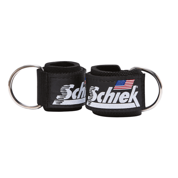 Arnés Grilletes Para Tobillo Schiek Original Gym Resistentes (1 Par) Negro