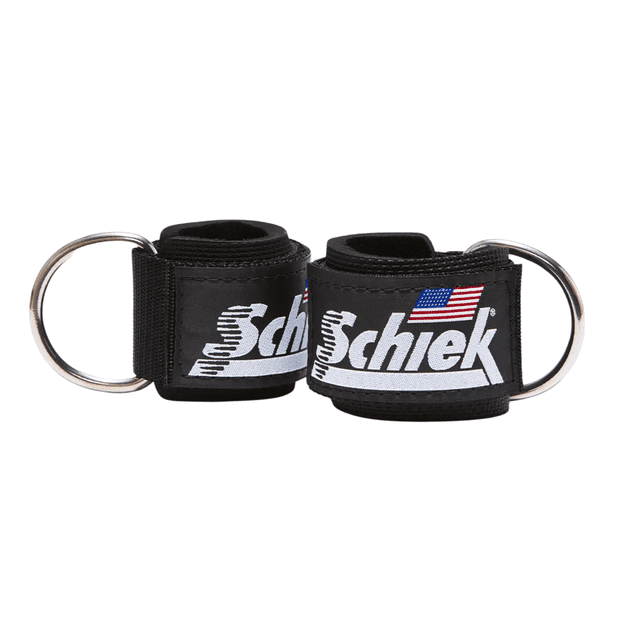Arnés Grilletes Para Tobillo Schiek Original Gym Resistentes (1 Par) Negro