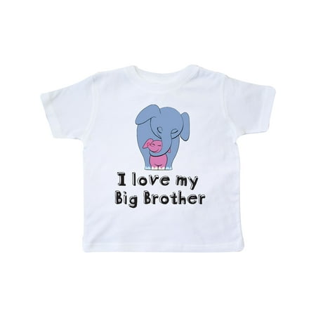 

Inktastic I Love my Big Brother Elephant Blue Pink Gift Toddler Toddler Girl T-Shirt