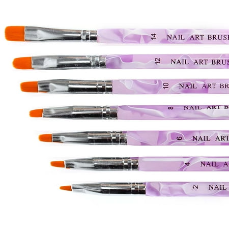 Gel Nails Acrylic Nails - BMC 7pc UV Gel Acrylic False Nail Art Tips Builder Painting Detailing Brush Set