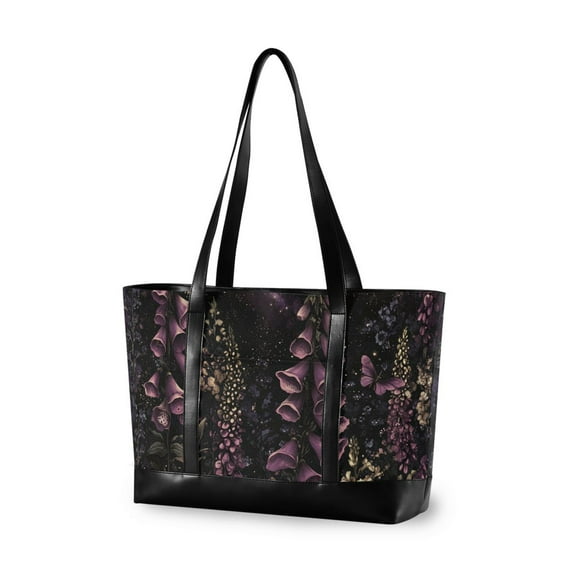 FORMRS Laptop Tote Bag for Women with 15.6" Computer Compartments Handbag, Dark Gothic Floral