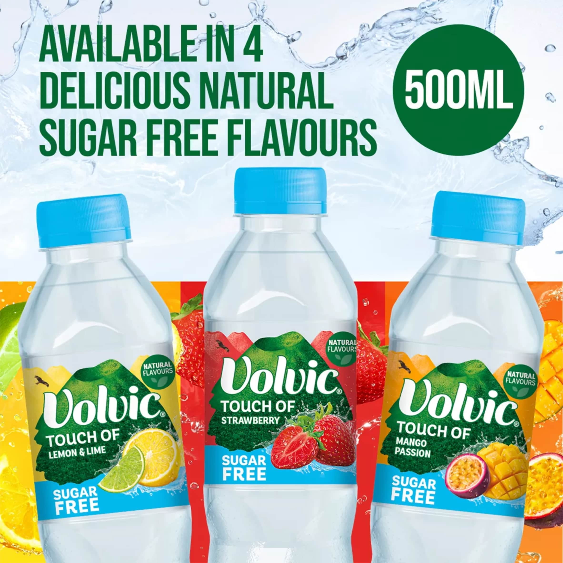 Volvic Touch of Strawberry Sugar Free Flavoured Water 6x500ml, Imported from Britain