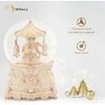 thumbnail image 4 of Carousel Horse Music Box Rose Gold White Christmas Snow Globes Lantern Whirling Snow Globe Gift for Girls Women Mom Christmas Birthday Day Home Decoration, 4 of 7