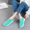 thumbnail image 5 of CAICJ98 Non Slip Shoes for Women Slip On Breathe Mesh Walking Shoes Women Fashion Sneakers Comfort Wedge Platform Loafers,Green, 5 of 5