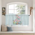 thumbnail image 2 of Teal Easter Tier Curtains 36 Inch Length, Spring Polka Dots Bunny Easter Eggs Wooden Cafe Short Curtains for Bathroom Over Sink, Small Kitchen Curtain Light Filtering Drapes 2 Panels 27.5"Wx36"L, 2 of 8