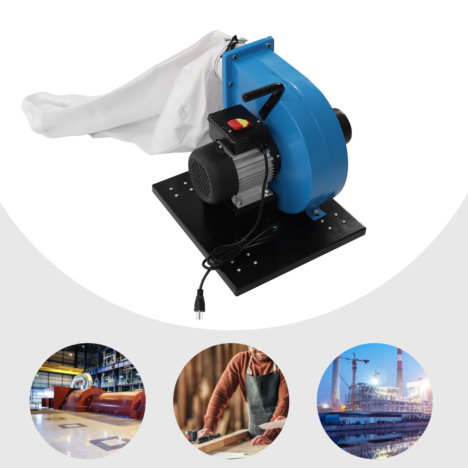 Miumaeov 1HP Dust Collector, 550 CFM Wheeled Jet Dust Collection