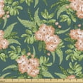 thumbnail image 1 of Floral Fabric by the Yard, Spring Time Blossoming Bouquets Bridal Wedding Ornaments Awakening Tones, Upholstery Fabric for Dining Chairs Home Decor Accents, Peach Green Dark Teal by Ambesonne, 1 of 5