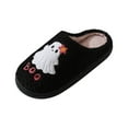 thumbnail image 3 of YLYL Halloween Womens Mens Slippers Cozy Fluffy Plush Embroidered Warm Memory Foam Indoor Outdoor House Shoes, 3 of 9