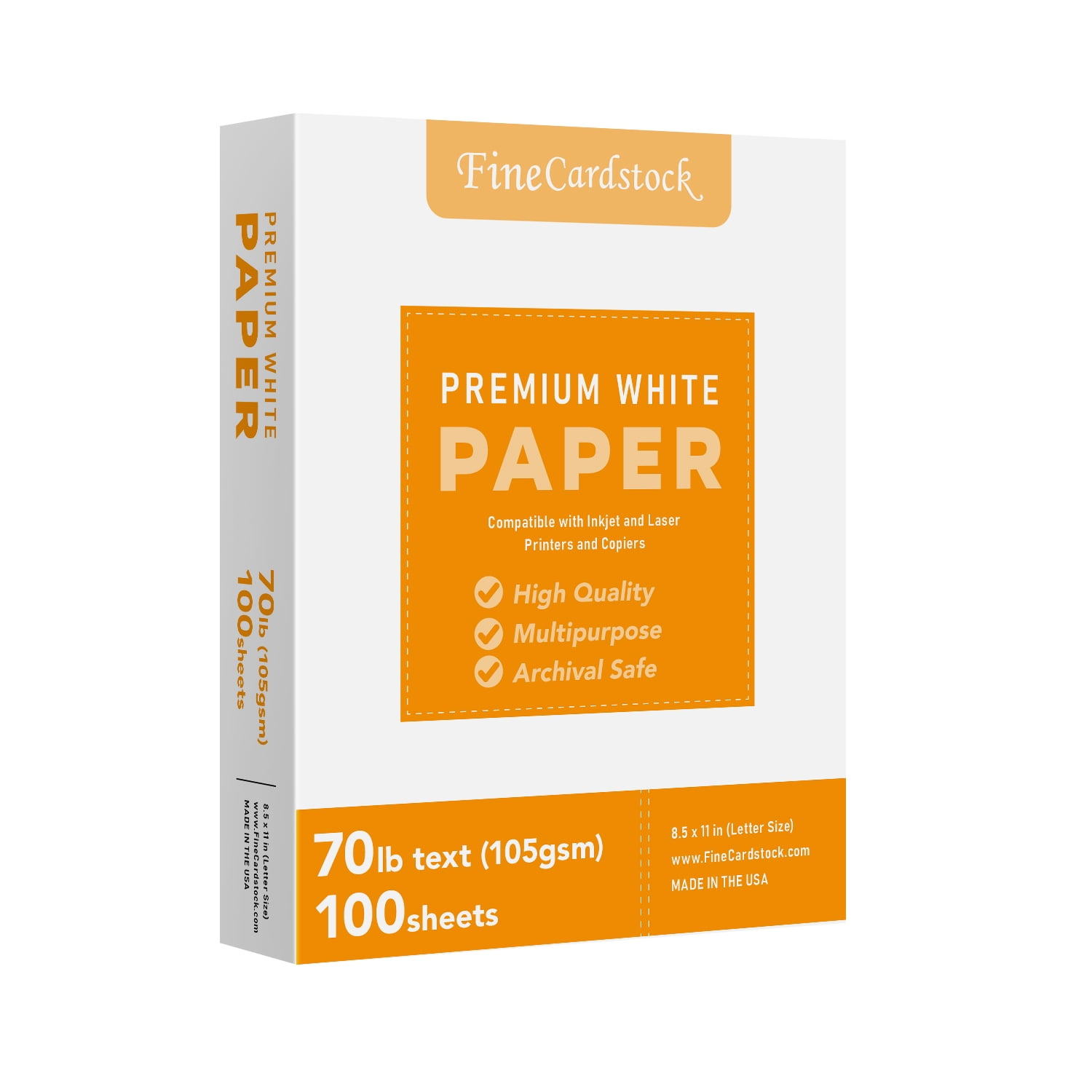 Bright White Paper – Multipurpose Office Print Writing Copy Paper – Flyers Posters Design Proposals Business Documents | 8.5 x 11 | 70lb Text (28lb Bond) | Acid Free Paper | 100 Sheets per Pack