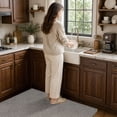 thumbnail image 4 of Non- Corner Kitchen Rug - Absorbent Braided Floor Mat for Sink Areas, Washable Circular Sector Mat with Rubber Backing, Imitation Linen Kitchen Carpet, 4 of 6