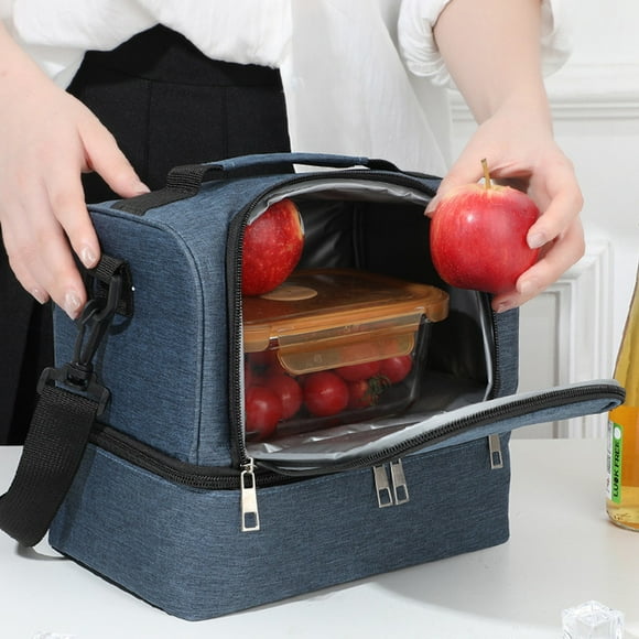 Nilvkv Insulating Lunch Bag with Waterproof Double Layer for Bento Milk Bottle and Meal Boxes Cooler Bag(9.84x6.69x9.06in)