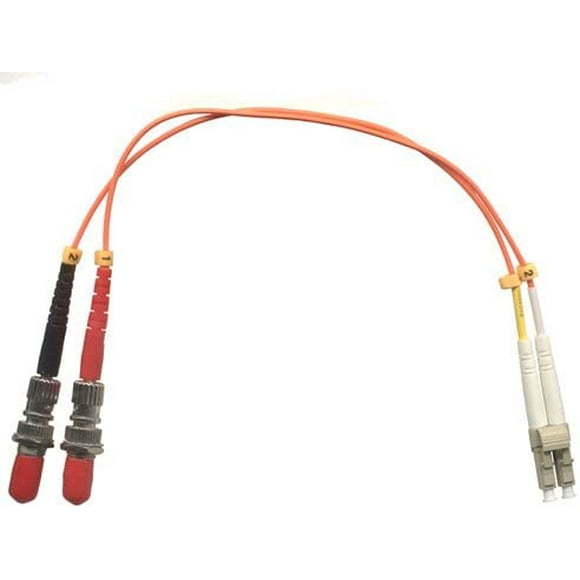 1ft Fiber Optic Adapter Cable LC (Male) to ST (Female) Multimode 62.5/125 Duplex