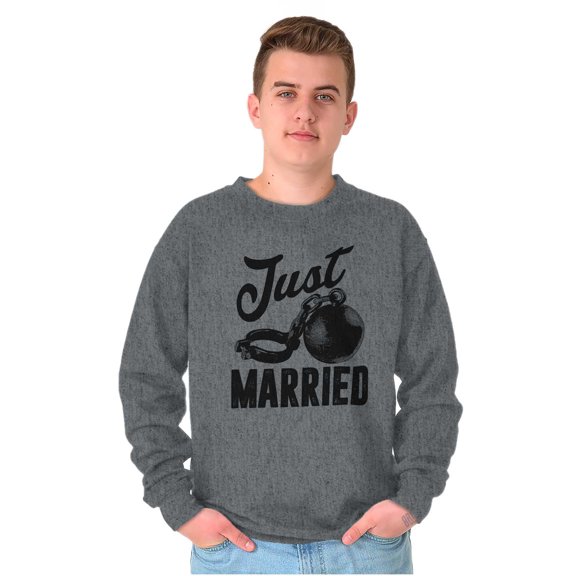 Just Married Bride Groom Newlywed Sweatshirt for Men or Women Brisco Brands 2X