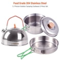 thumbnail image 2 of Collapsible Camping Cookware Stainless Steel for 1-2 People Cooking Pot Frying Pan Suitable for All Stove Types Lightweight and Portable All-in-One Camp Cookware Set, 2 of 6