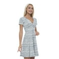 thumbnail image 1 of Women’s A Line Geometric Summer Dress, Retro Triangle Arrangement, Cross Wrap V Neck, 6 Sizes, by Ambesonne, 1 of 2
