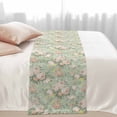 thumbnail image 3 of Bed Runner Scarf for Queen Size Bed, Green Flowers Beds Scarf Throws for Foot of Bedding, Farmhouse Botanical Floral Leaves Art Decorative Beds Runners for Bedroom Guestroom, 83"x20", 3 of 8