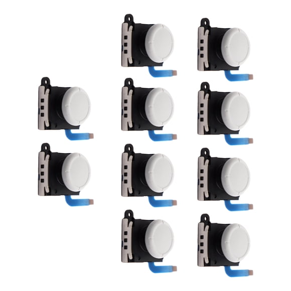 Sidaley Joystick analógico de 10 Uds con empuñaduras de palanca de mando, módulo de botón de repuesto con Sensor, accesorio de herramienta Videojuegos y accesorios Blanco