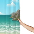 thumbnail image 6 of Nature Landscape Sun Pattern Shower Curtain, Beach Sea Sand Waterproof Bath Curtains for Bathroom Decorations, 72 x 72 inches, 6 of 7