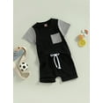 thumbnail image 3 of Coduop Baby Boys Summer Outfits Set Contrast Color Short Sleeve T-shirt and Elastic Shorts Set, 3 of 8