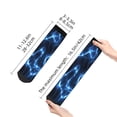 thumbnail image 2 of Goofa Blue Lightning Pattern Non Slip Socks with Grips for Elderly, Crew Socks Yoga Hospital Socks Cushioned Sole Gripper Socks for Men Women, 2 of 5