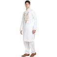 thumbnail image 6 of SKAVIJ Kurta Pajama Set for Men Long Sleeve Cotton Party CasualWhite S, 6 of 6