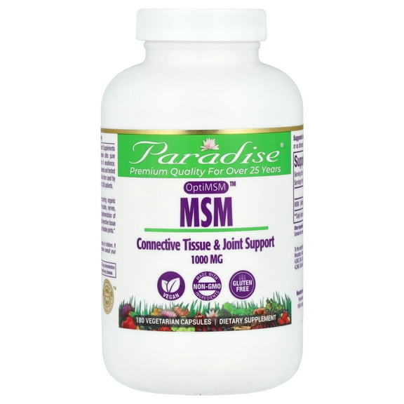 Paradise Herbs OptiMSM™, MSM, 1,000 mg, 180 Vegetarian Capsules