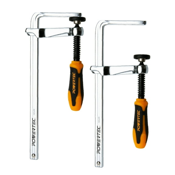 POWERTEC 2PK Quick Screw Guide Rail Clamp for MFT and Guide Rail System, 7" Capacity x 2-3/8” Throat Depth (71409)