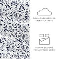 thumbnail image 5 of Noble Linens 4 Piece Pattern Microfiber Bed Sheets Set, Navy Ultra Burst of Vines, Full, 5 of 12