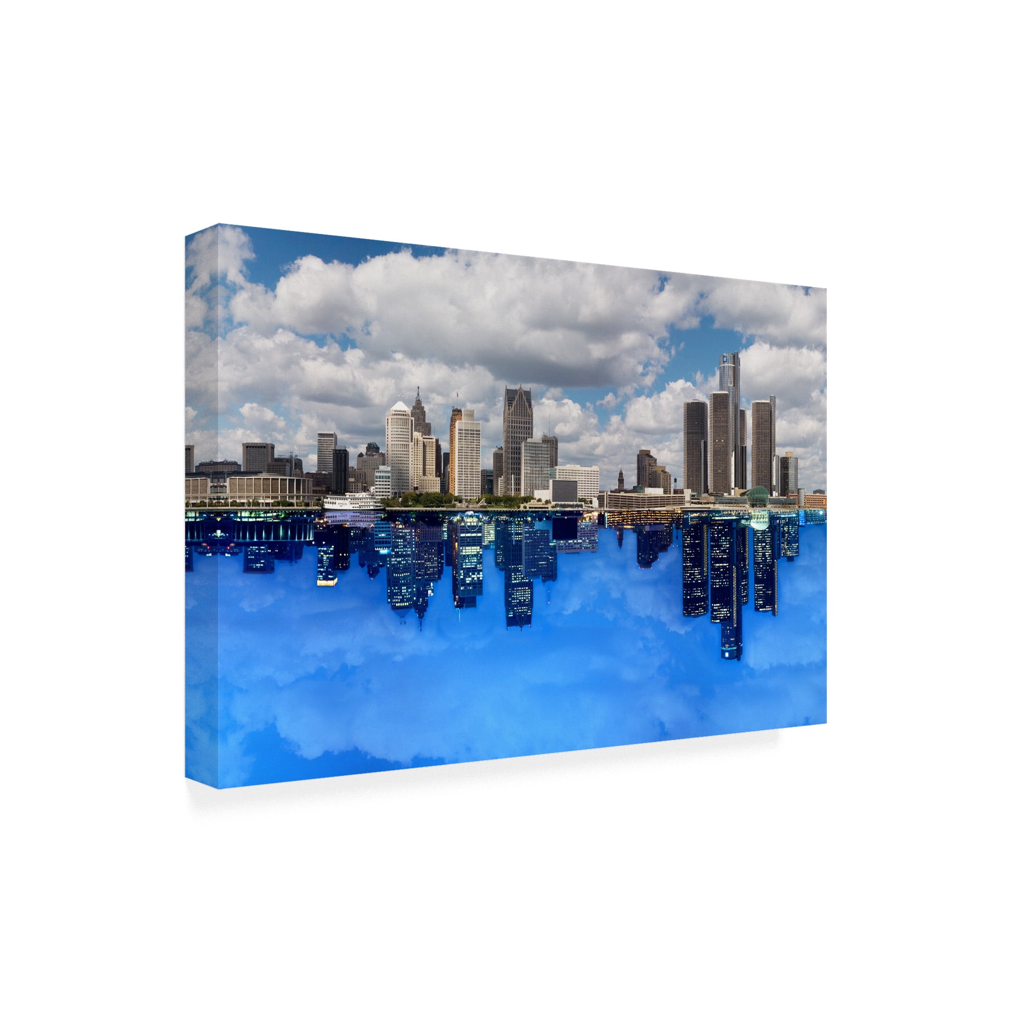 Trademark Fine Art 'Detroit Skyline Michigan Color' Canvas Art by Monte Nagler