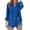 Blue, variant on UYISJ Womens Long Sleeve Button Down Shirts Cotton Linen Collared V Neck Tops Casual Loose Fit Plus Size Blouses Army Green XL