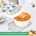 thumbnail image 3 of Yayeee Pot Holders Kitchen Heat Resistant with Pocket 7"x9.8" Cotton Oven Cooking Hot Pads, Colorful Sailboats, 3 of 7