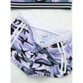 thumbnail image 6 of Eandarui Kids Girls Athletic Training Outfit Sleeveless Open Back Crop Tops with Bottoms Set Fitness Camo Purple 14, 6 of 7