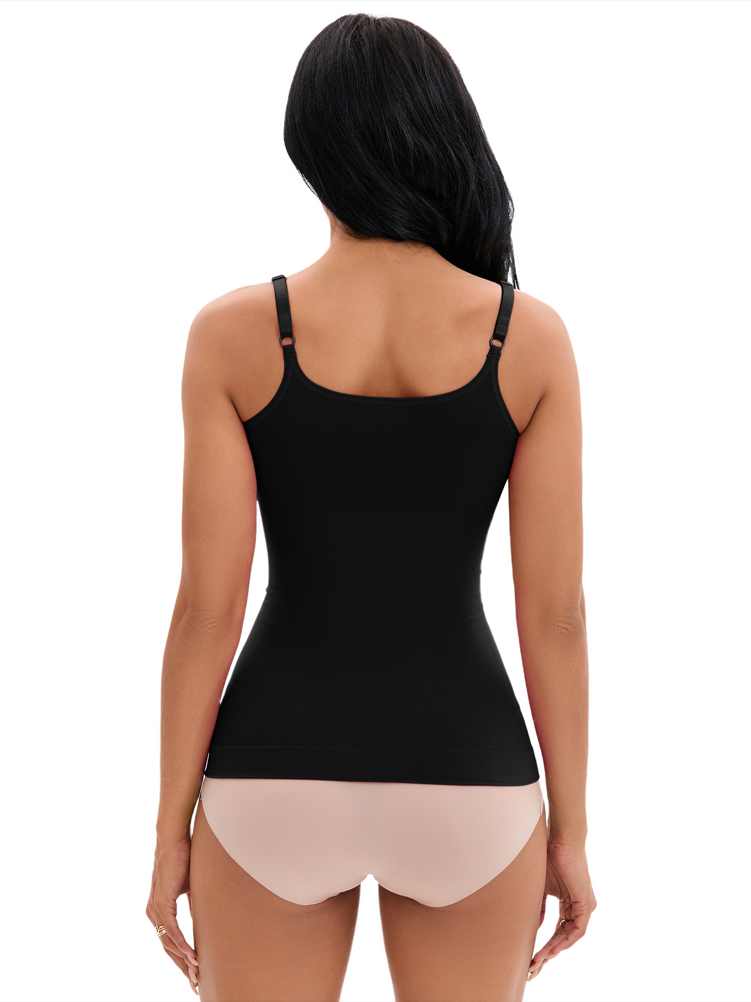 DARING DIVA Women's Adjustable Straps Tops No Trace Body Shaper Camisoles M Black