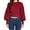 Wine Red, variant on SSLR Womens Sweaters Oversized Crewneck Cropped Sweaters Long Lantern Sleeve Knitted Pullover Sweaters