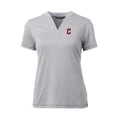 thumbnail image 2 of Women's Cutter & Buck Heather Gray Cleveland Guardians DryTec Forge Stretch V-Neck Blade Top, 2 of 3