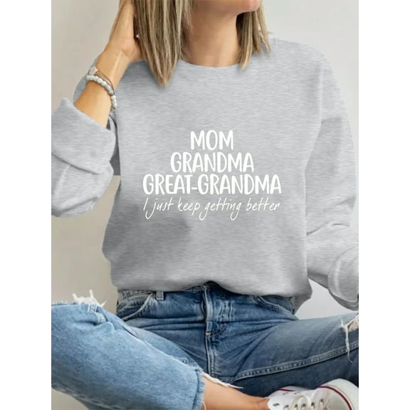 Womens Great Grandma Sweatshirt Crewneck Casual Pullover Loose Comfy Grandma Gifts Shirts Top