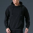 thumbnail image 4 of Men's Hoodie Sweatshirt Loose Fit Pullover Tops Solid Drawstring Sport Hoodie Classic Long Sleeves Pullover Hoodie Gifts, 4 of 9