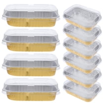 WEAVILUX Weavilux Heavy Duty Small Foil Pans with Lids 10Pcs Rectangular Oven Safe