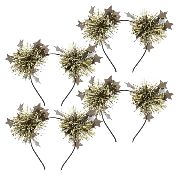 LOLIPPYY 4Pcs Golden Glitter Star Headband Stylish Hair Accessories for Wedding Birthday