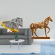 thumbnail image 2 of Manta De Punto A Rayas, Suave Y Cálida, Decoración Rústica Para Dormitorio, Sofá, Cama, Silla, Con Escultura De Caballo, Animal De Resina Grabado, Para El Hogar Y La Oficina., 2 of 8