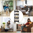 thumbnail image 4 of XINQIHANG Storage Trolley,Mobile Bookshelf Cart-Multi Tiers Slide Out Bathroom Storage with Wheels for Laundry Room, Bedroom, Living Room, 4 of 7