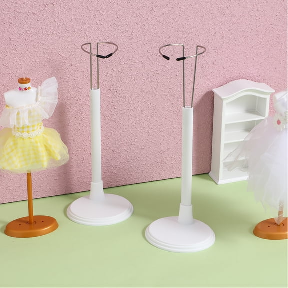 ELAYARD 2Pcs White Doll Holder Display Stand for Doll Collectors in Store Setting