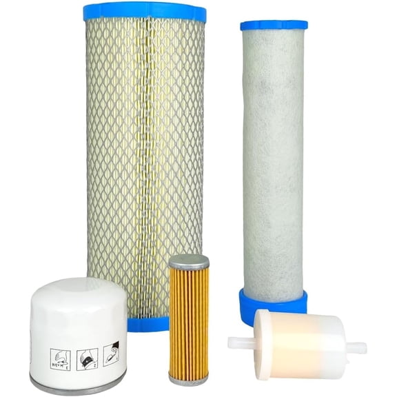 XYZIL Service Maintenance Kit Compatible with Grasshopper 725D 725DT 725DT6 Outer Inner Air Oil 5/16" In-Line Fuel Filter HH150-32430 15231-43560 12581-43012 70000-15241 Diesel Zero-Turn Lawn Mower