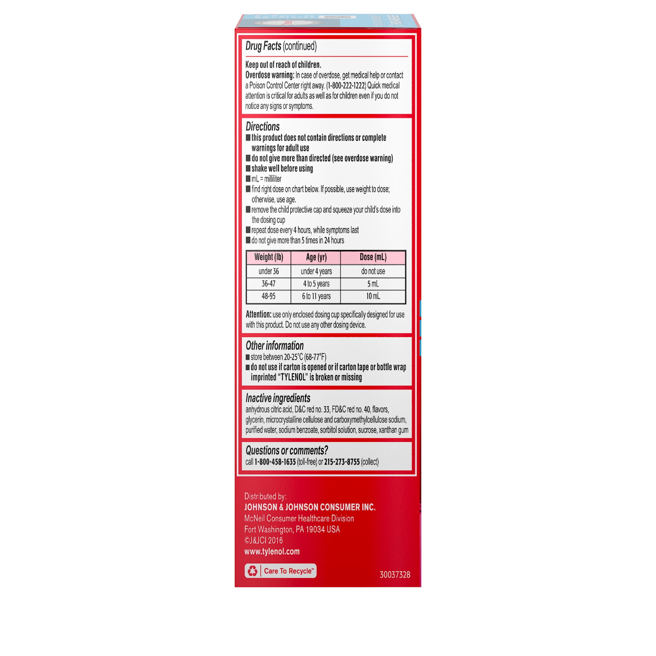 Children's Tylenol Cold, Cough, and Sore Throat, Bubblegum, 4 fl. oz