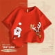 thumbnail image 3 of Ropa de mujer, Camiseta de algodón puro con renos navideños, camiseta informal holgada que combina con todo para todas las estaciones, Tops con estampado elegante para mujer, 3 of 4