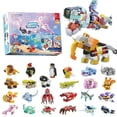 thumbnail image 1 of Bloques de construcción de la serie navideña, caja de regalo para niños, calendario de adviento de Navidad de 24 días, modelo de ladrillos de vehículo de animales marinos DIY, 1 of 4