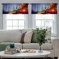 thumbnail image 3 of LALILO Kitchen Curtain Valance Bike Adventure Rod Pocket Window Curtain 52"x 18" Set of 2, 3 of 6