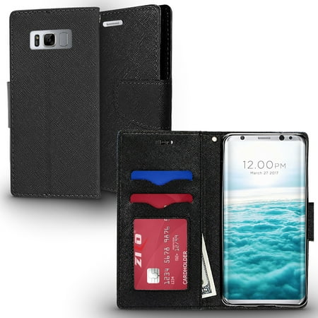 Samsung Galaxy S8 / S8 Plus Case, Zizo Wallet Case - Flap Pouch w/ Card (Best Samsung Galaxy S8 Wallet Case)